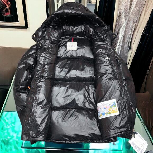 Moncler Black Men's and Women's Rainbow Stripe Double Zip Down Jacket - Picture 6 of 8